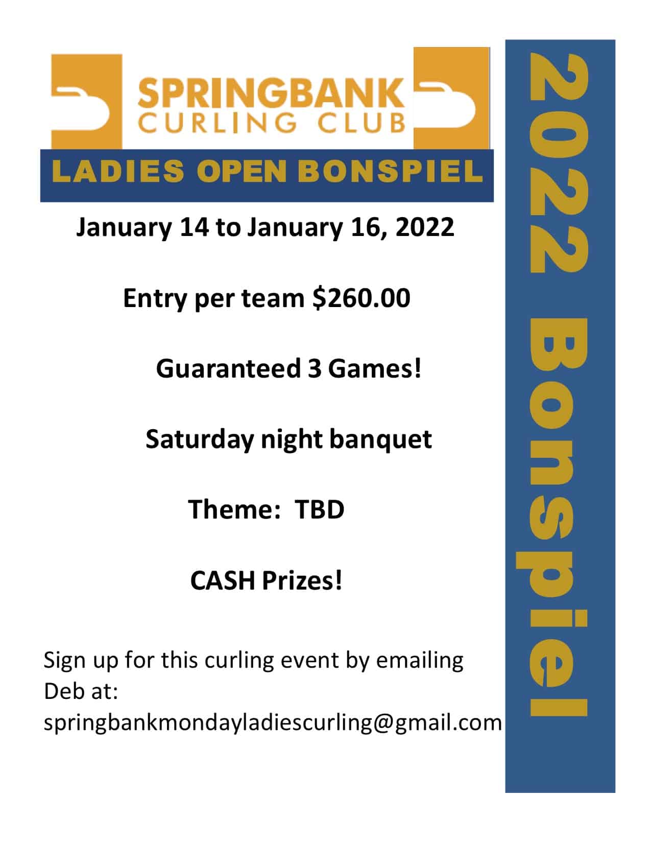 2022 Springbank Curling Club Ladies Open Bonspiel Poster